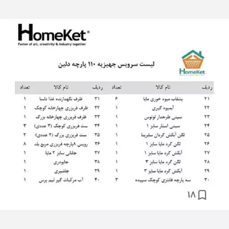 ارزون ترین سرویس جهیزیه 110 پارچه