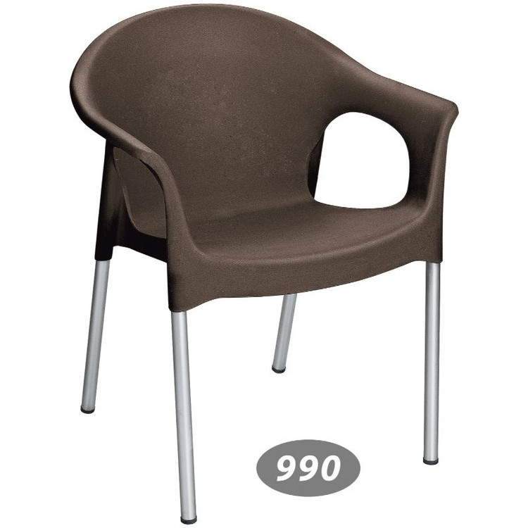 صندلی پایه فلزی ناصر رنگ قهوه ای