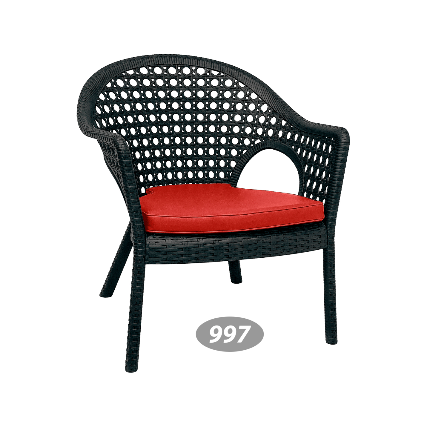 صندلی دسته دار حصیربافت پایه کوتاه ناصر پلاستیک کد 997